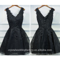 Lace Cocktail Dresses Charming Party Puffy Sleeveless Black Cocktail Dress CWFc2436